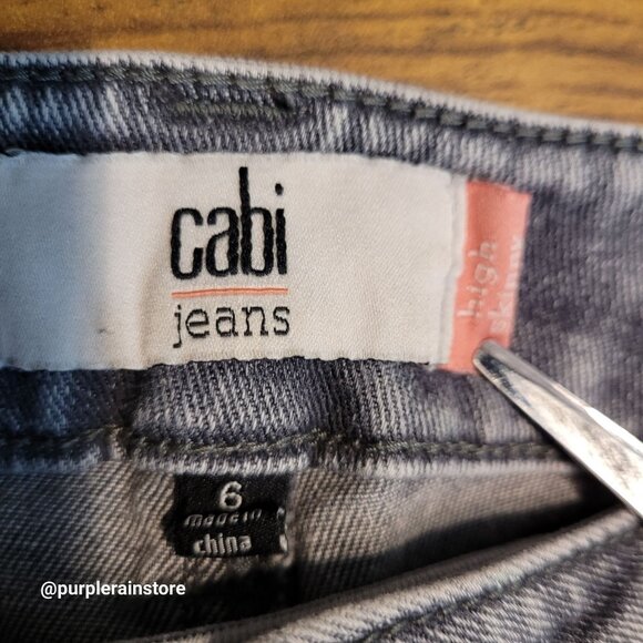 Cabi Jeans Size 6 High Rise Skinny Vapor Wash 3939 Gray Stretch Denim - Picture 3 of 9